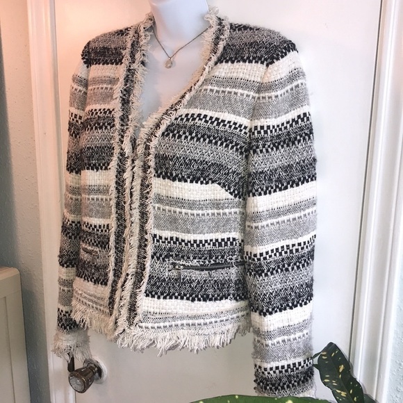 Rebecca Taylor Artisan Tweed Blazer Jacket Size 6 - Picture 5 of 17